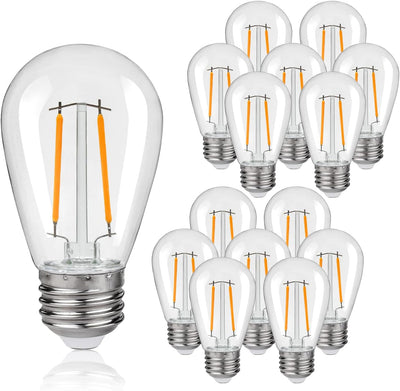 Pack 15 Bombillas LED S14 E26 Vintage Blanco Cálido