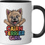 Taza cerámica para perro cairenero niña dibujo negro/blanco