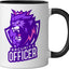 Taza cerámica oficial Furious Lion estilo seguridad negro/blanco