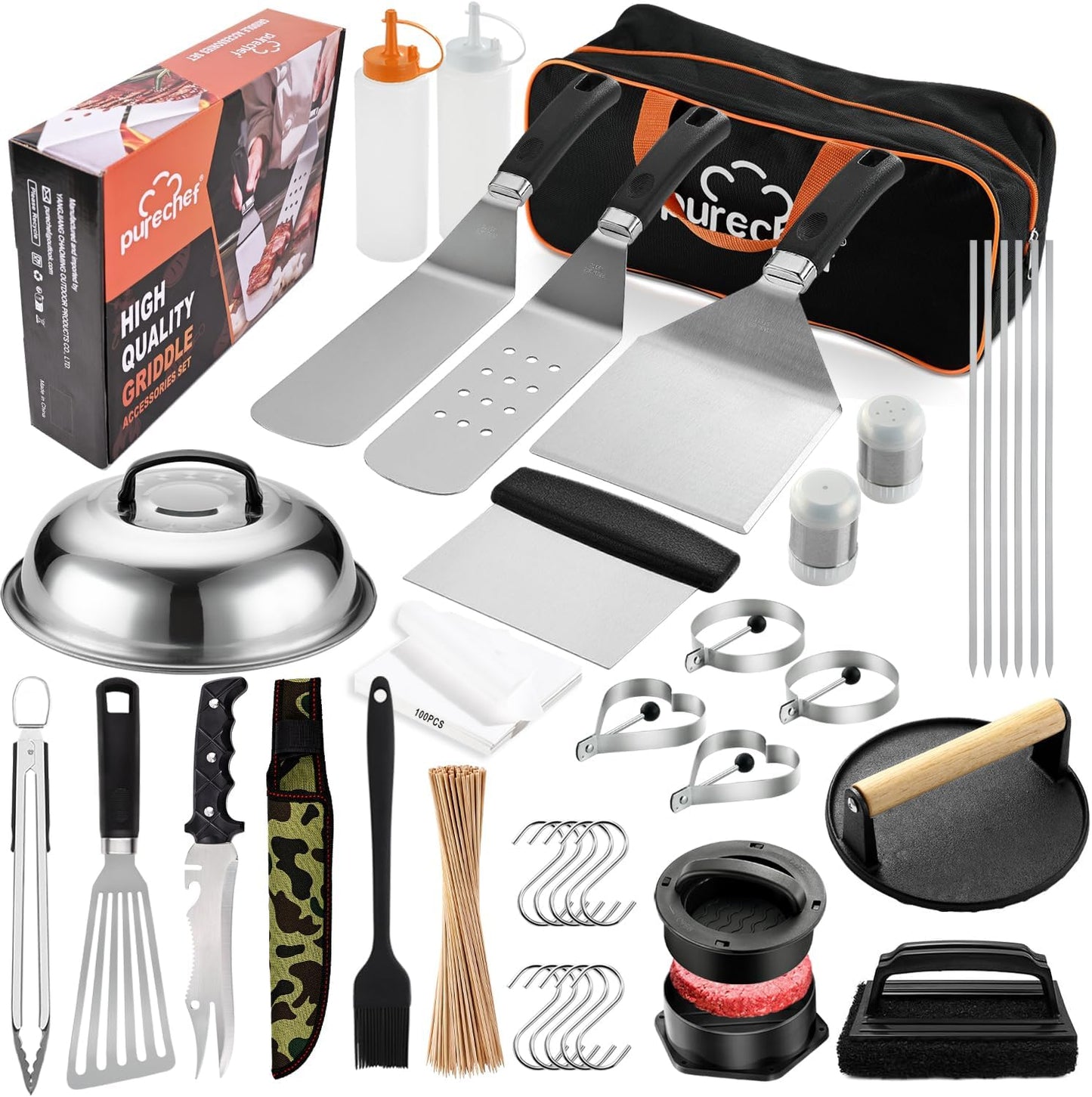 Kit 238 Pzas Accesorios Parrilla Espátulas Prensa