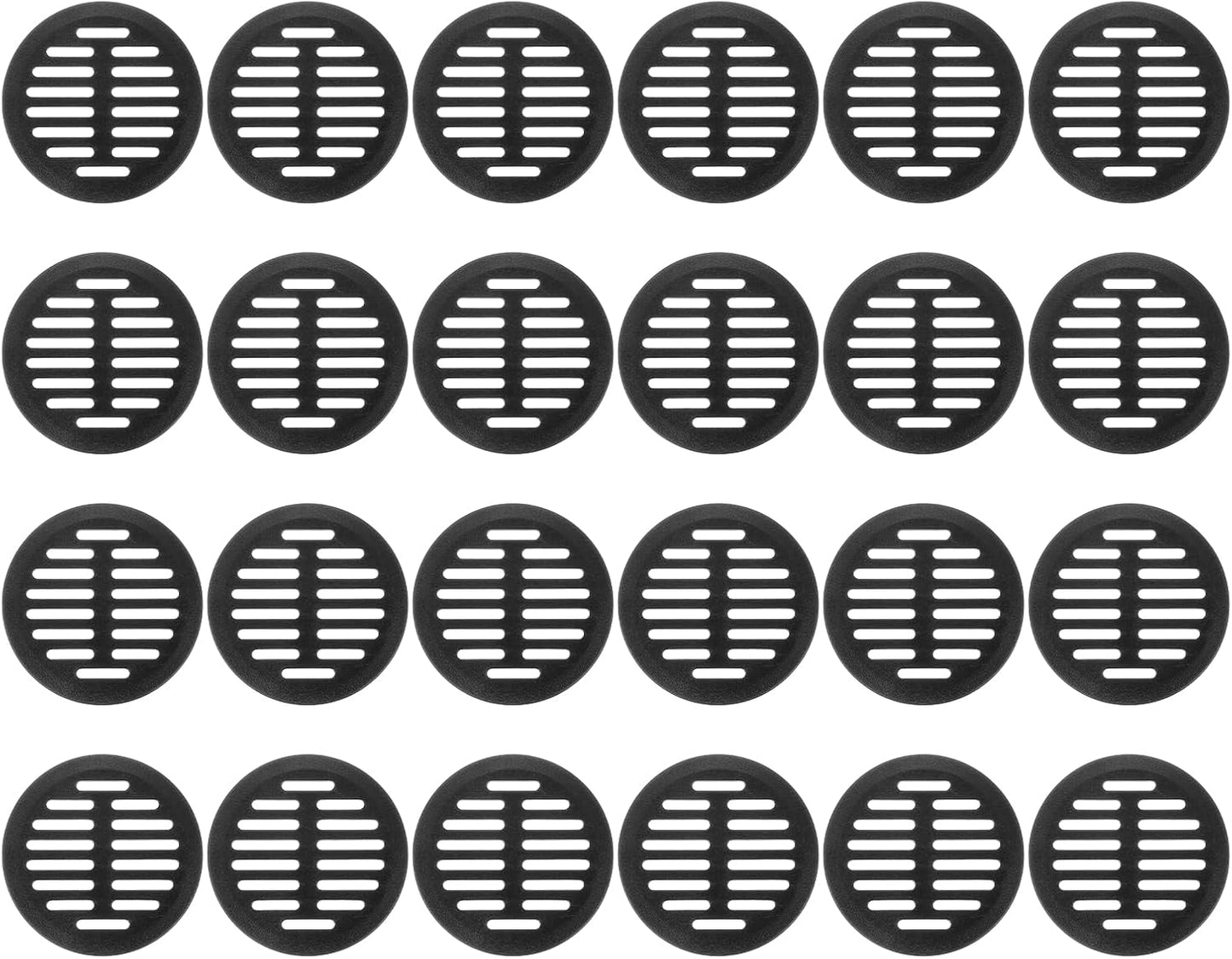 24 Rejillas Ventilación Redondas 1.38pulg Negro