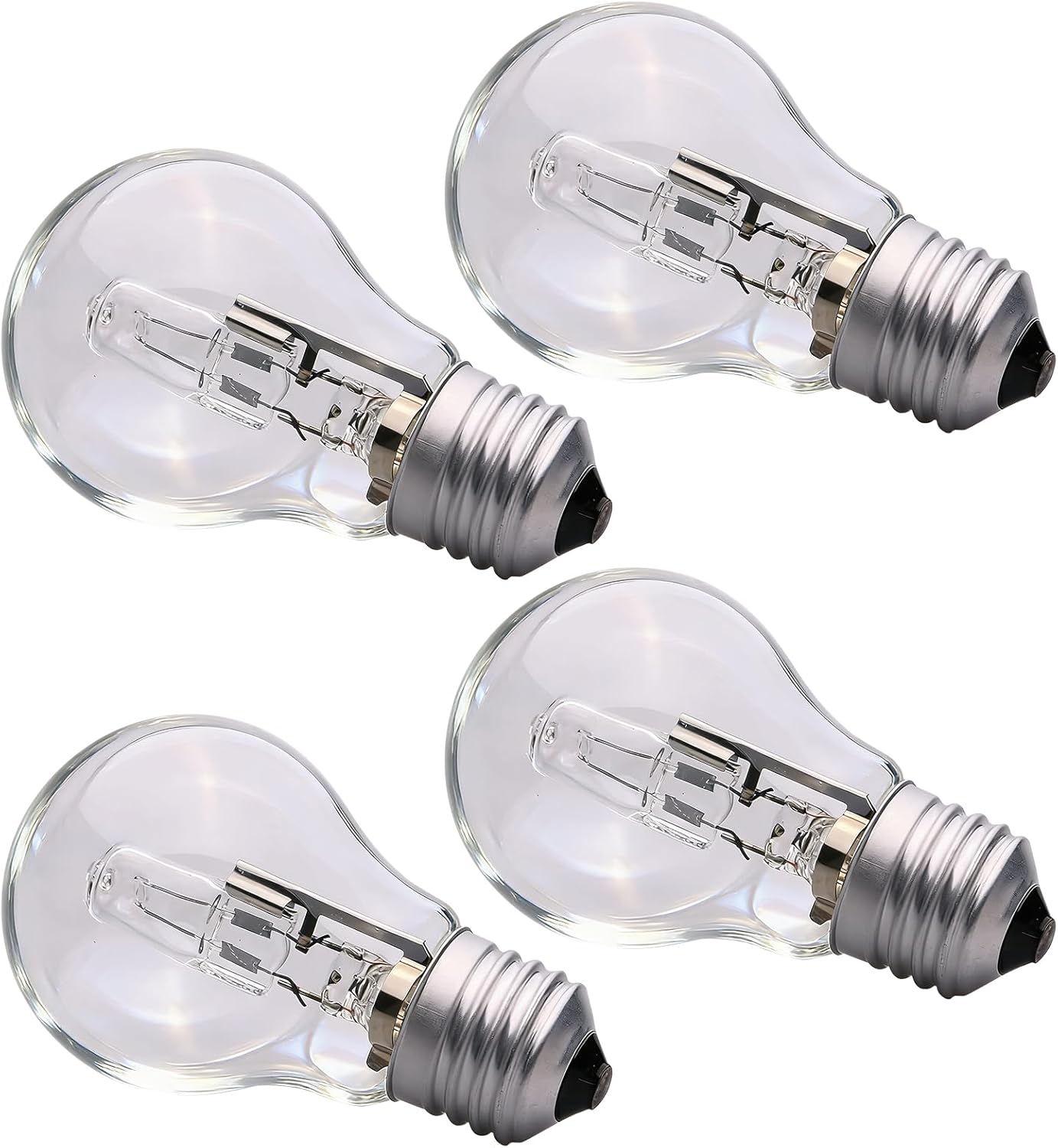Bombilla halógena A19 43W 120V transparente set 4 repuesto mesa