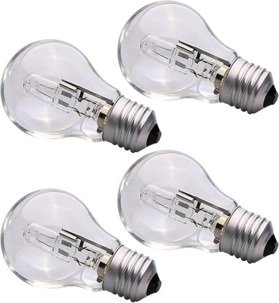Bombilla halógena A19 43W 120V transparente set 4 repuesto mesa