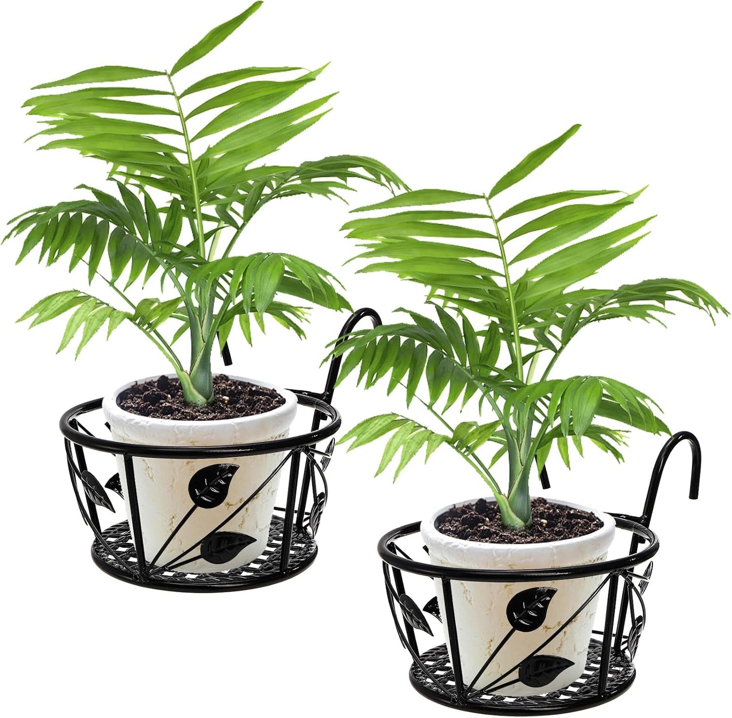 2 Soportes Metálicos para Plantas Barandilla Interior Exterior