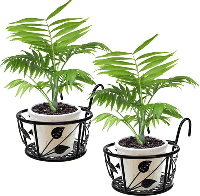 2 Soportes Metálicos para Plantas Barandilla Interior Exterior