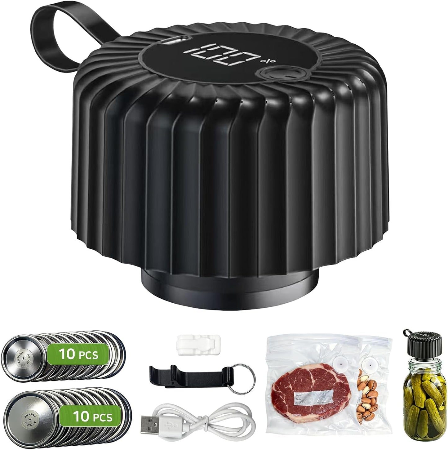 Kit sellado vacío eléctrico para tarros Mason portátil