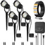 Kit luces paisaje 12-24V 3000K impermeables 33pies set 4