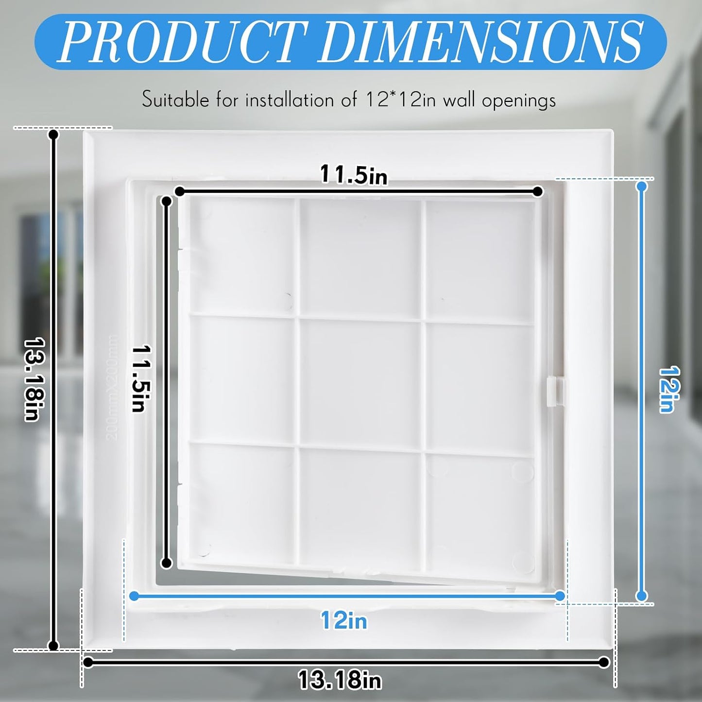 2 Paneles Acceso Fontanería Plástico 12x12pulg Cubierta PVC Blanco