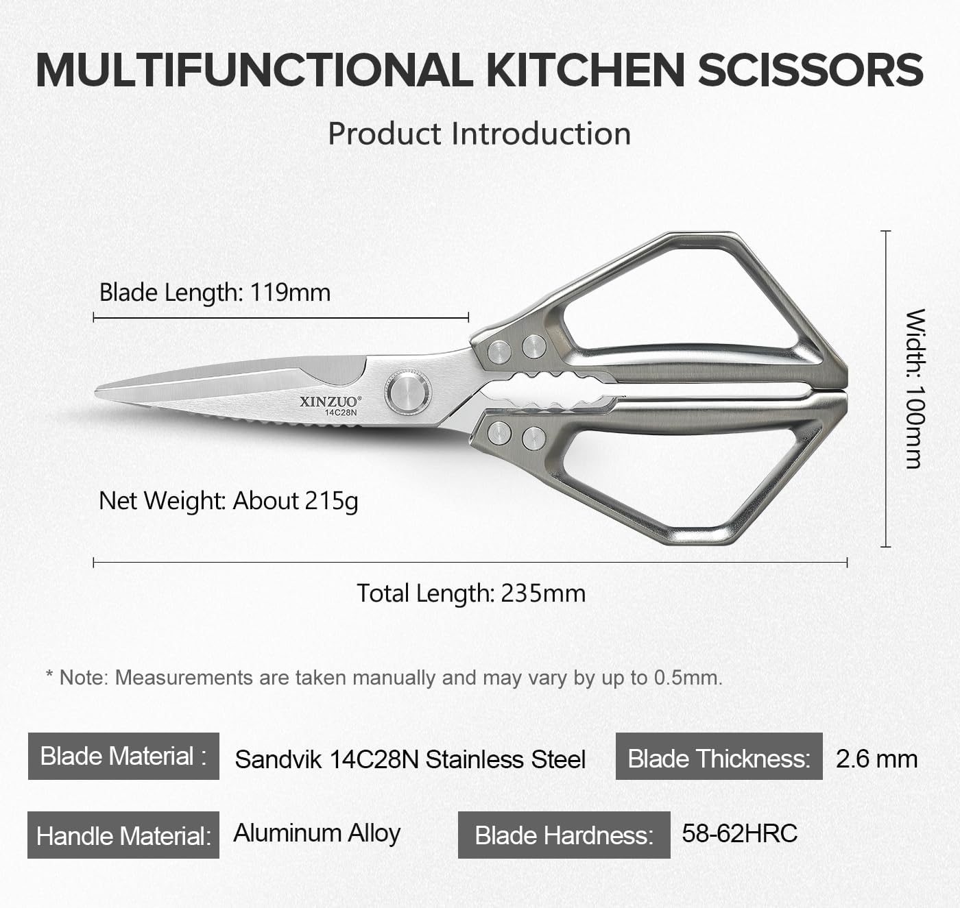 Tijera de cocina multiusos de acero inoxidable Sandvik