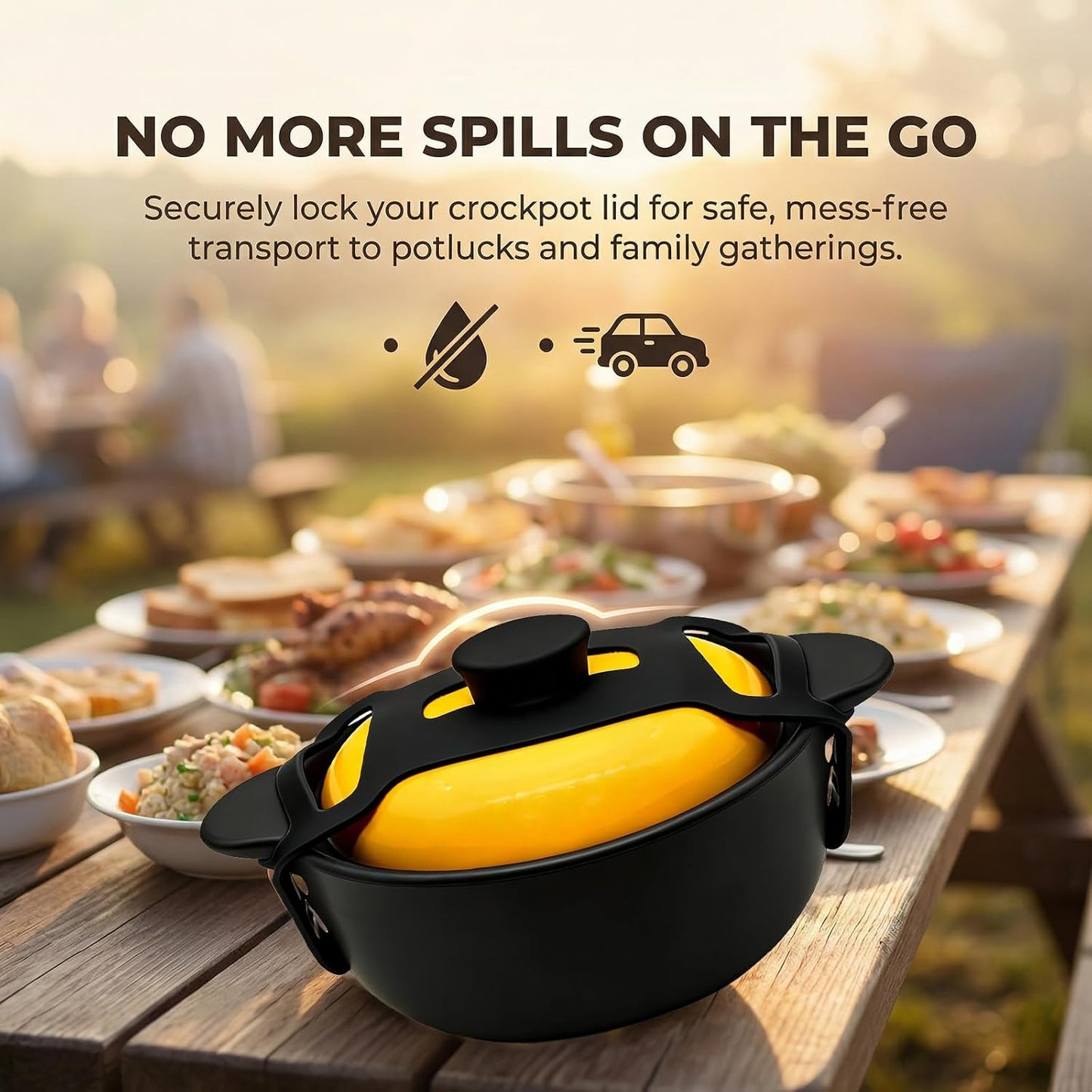 Correa seguridad silicona para olla lenta Crockpot 6-8qt
