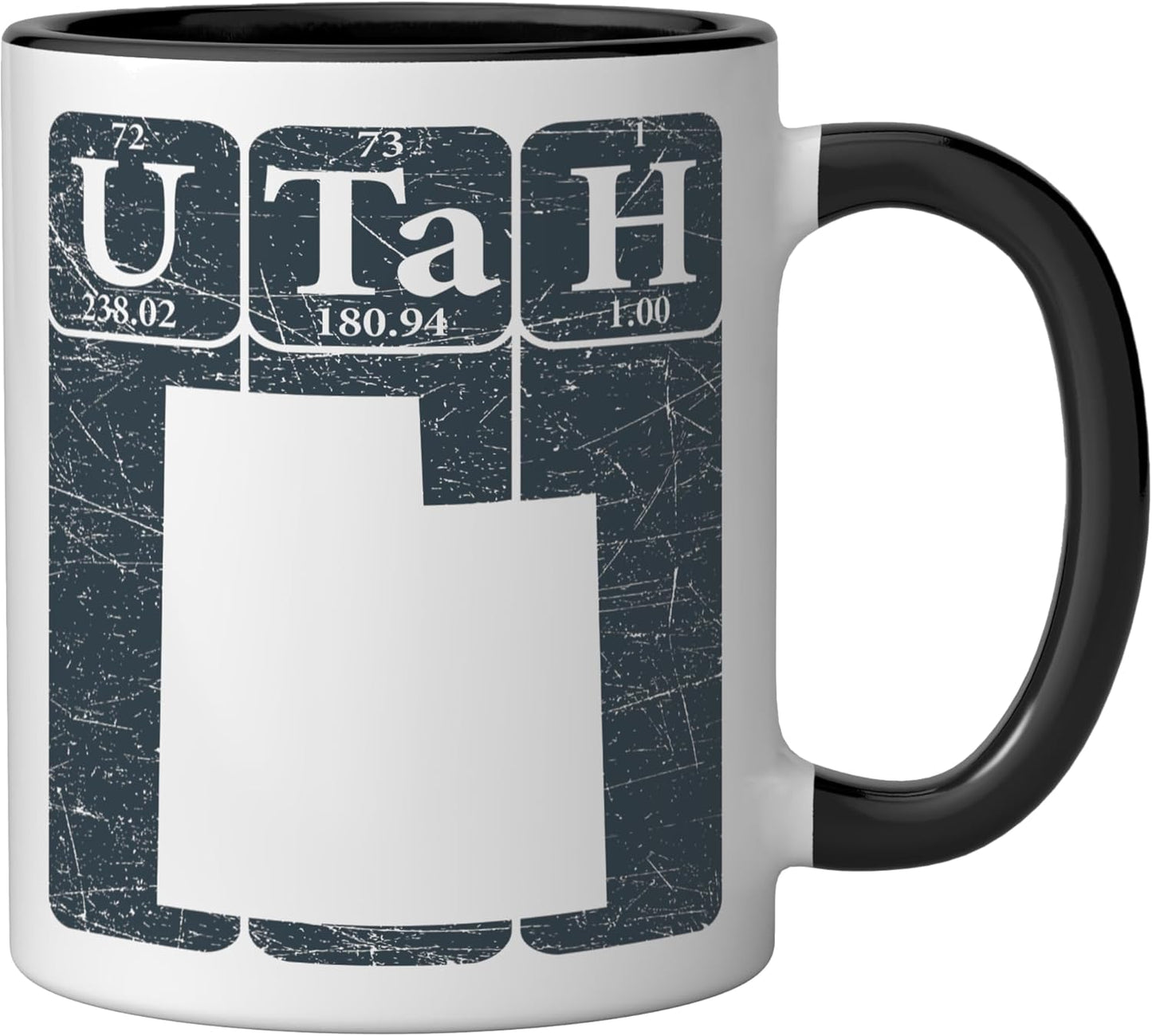 Taza retro de cerámica con mapa del estado de Utah