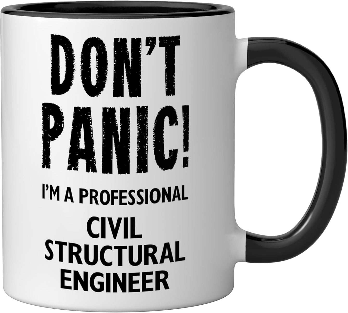 Taza Cerámica Ingeniero Estructural Negro/Blanco