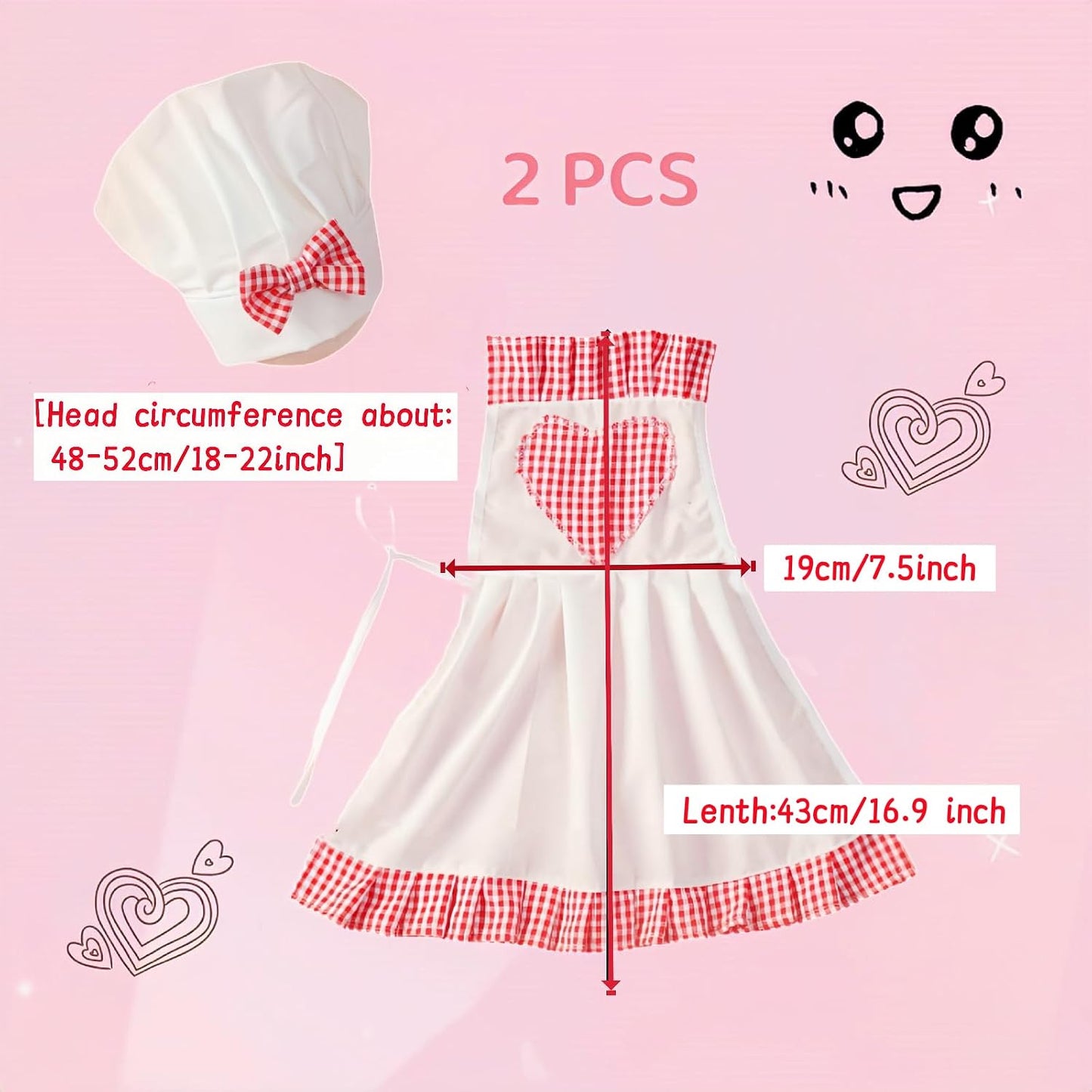 Set 2 accesorios foto chef y delantal bebé 8-24m