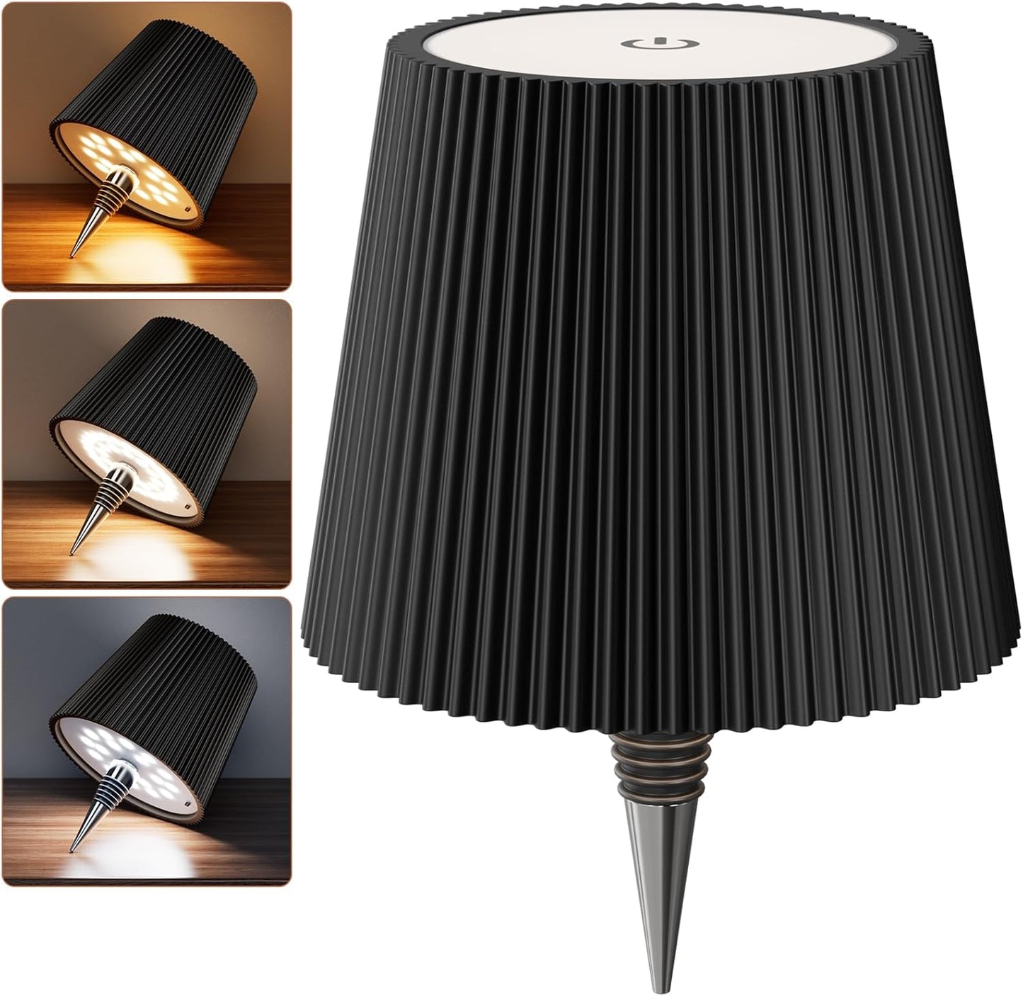 Lámpara LED inalámbrica para botella de vino 3 colores negro