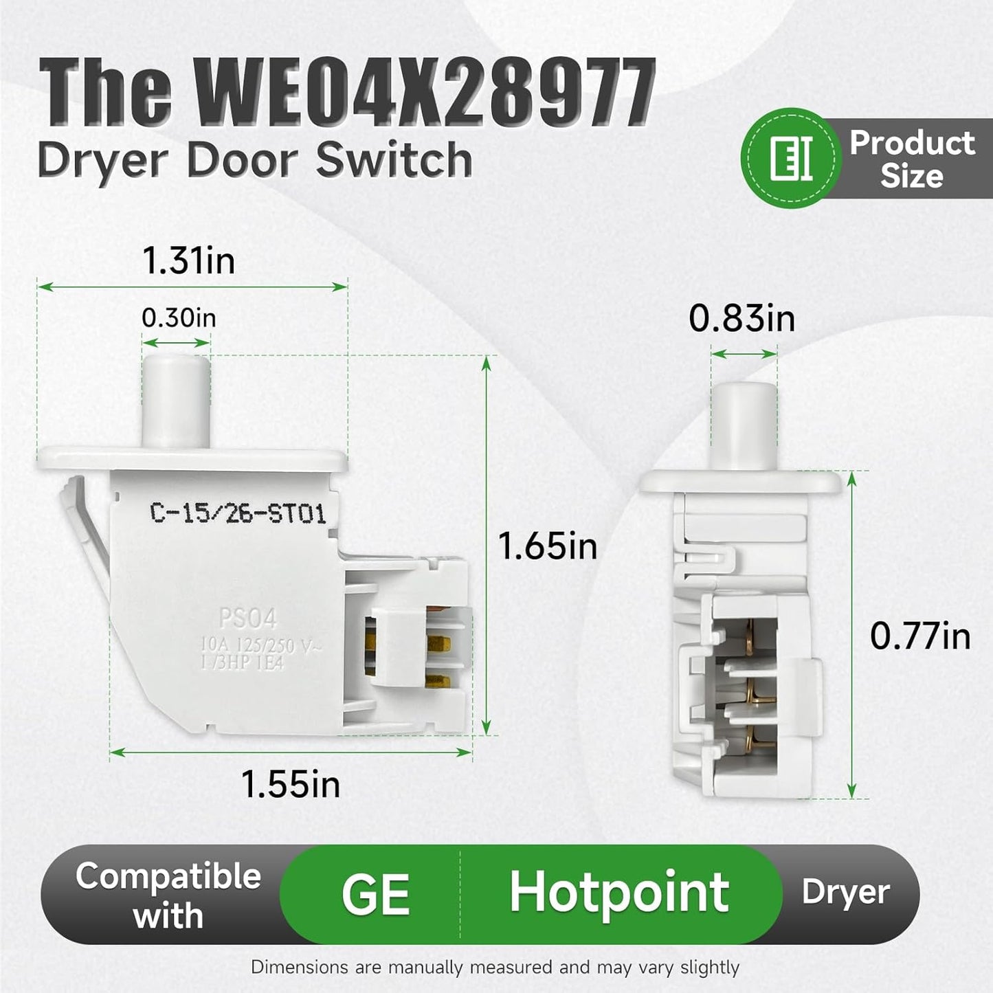 Interruptor puerta secadora WE04X28977 comp GE Hotpoint