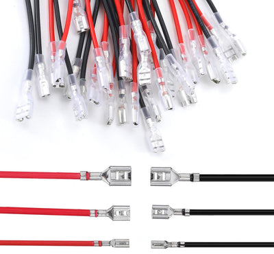 30 Conectores Altavoz 0.110-0.248pulg Rojo Negro Surtido