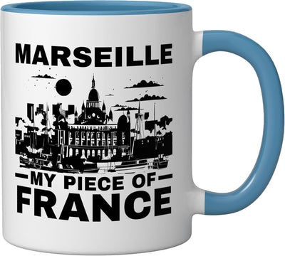 Taza Cerámica Marseille Francia Azul/Blanco