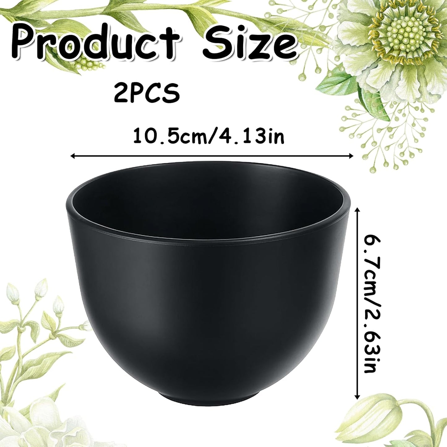 2 cuencos de goma negra para mascarilla facial, uso en salón y hogar