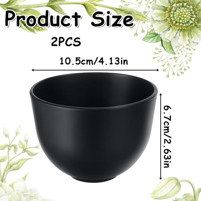 2 cuencos de goma negra para mascarilla facial, uso en salón y hogar