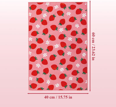 Juego de 2 paños de cocina de fresa rosados absorbentes y suaves