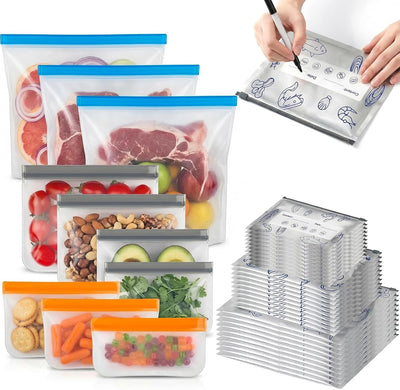 30 Bolsas Aluminio Sellables y 10 Bolsas Silicona Apta Lavavajillas