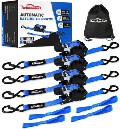 Correas trinquete retráctiles 1500lb 1x12ft paquete 4