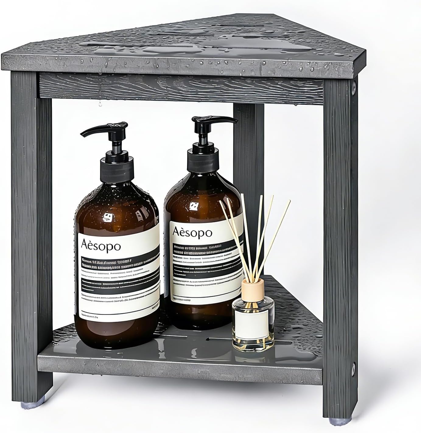 Taburete ducha 14pulg con almacenamiento resistente agua