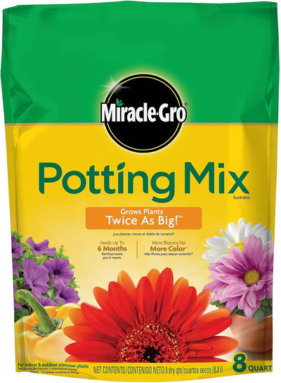 Mezcla para macetas Miracle-Gro 8qt 6 meses flores vegetales