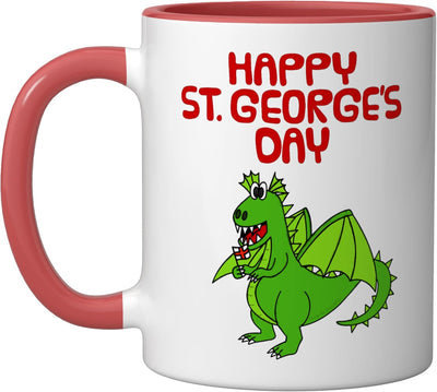 Taza cerámica divertida con bandera inglesa roja y blanca