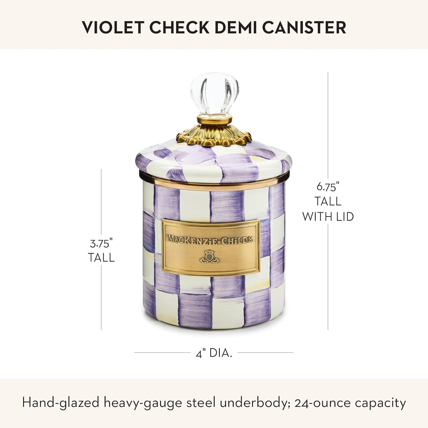 Recipiente Esmalte Almacenamiento Cocina Tapa Demi Morado Violeta