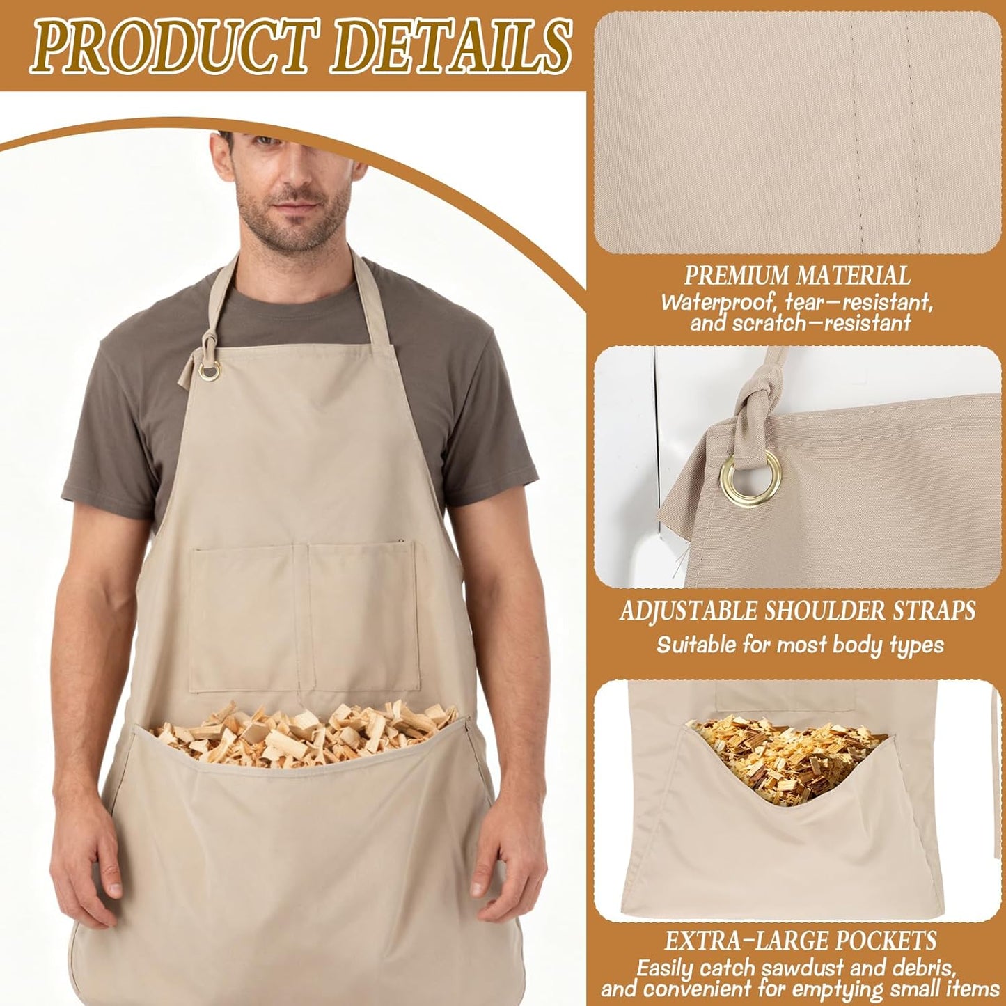 Delantal Carpintería Lona Bolsa Atrapadora Astillas