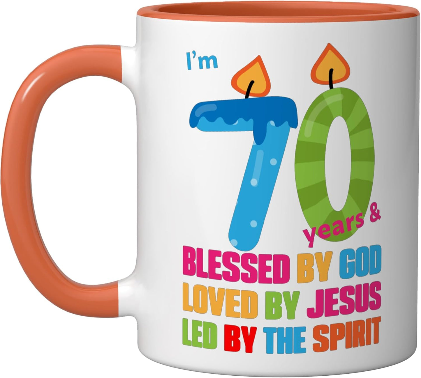 Taza Cerámica Cumpleaños 70 Años con Velas
