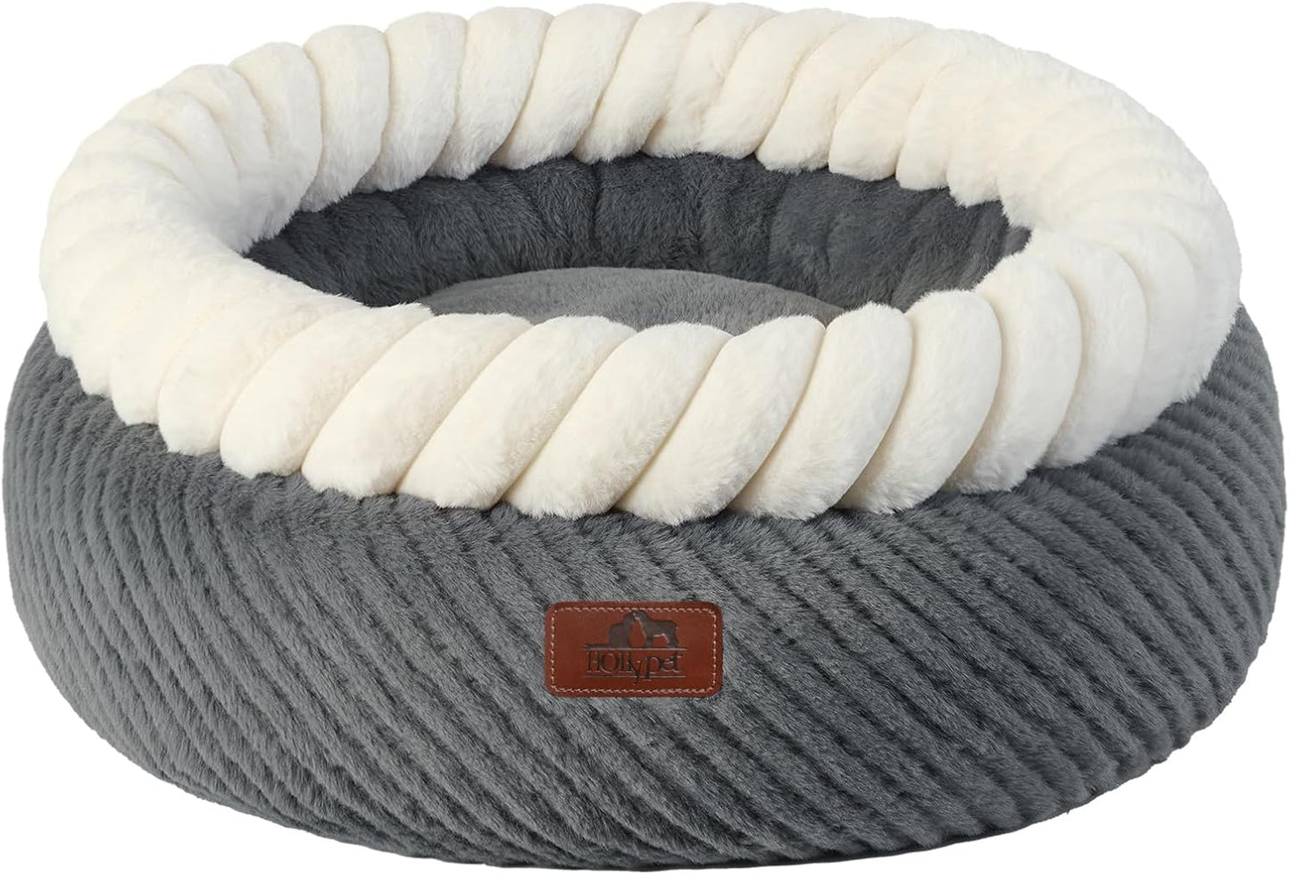 Cama gato redonda lavable suave con base antiderrapante