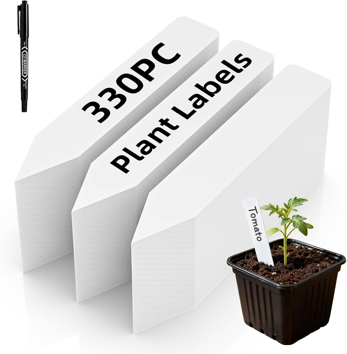 330 Etiquetas Plástico 4pulg Jardín Impermeables Reutilizables