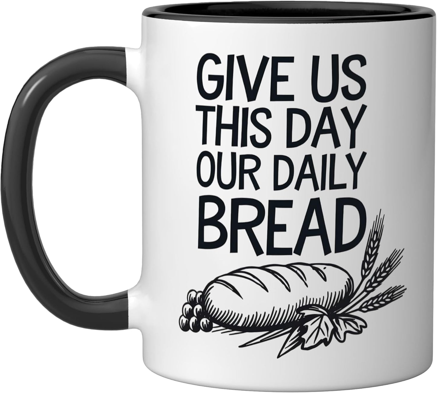 Taza Cerámica Fe cristiana Negro/Blanco