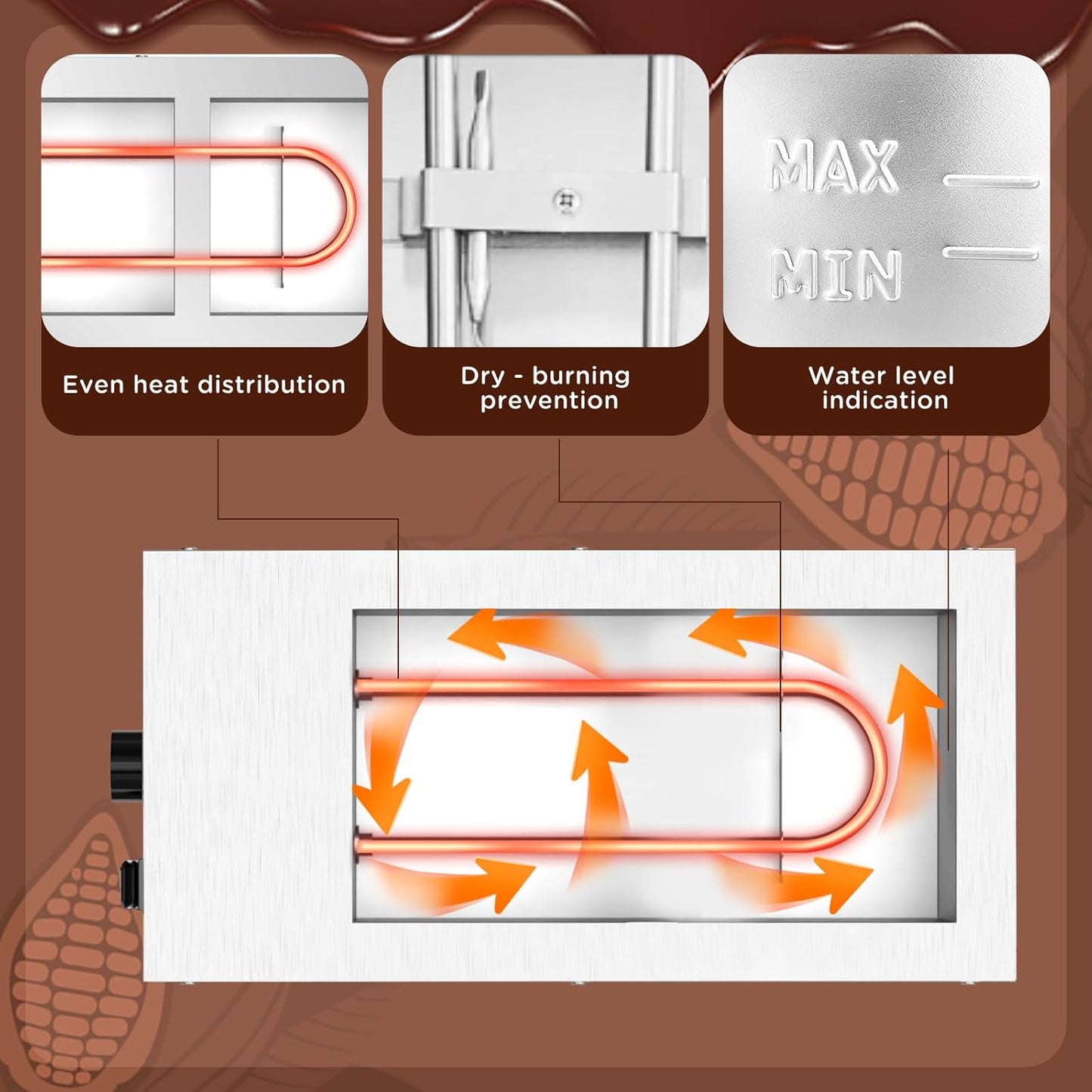 Máquina fusión chocolate 7.5L acero inox 1200W
