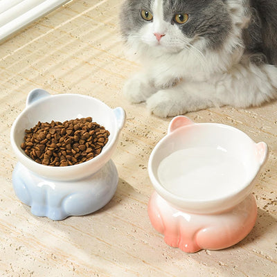 2 Cuencos Elevados Cerámica para Gatos y Perros Antivómitos