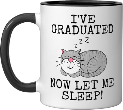 Taza cerámica graduación gato 2024 negro/blanco