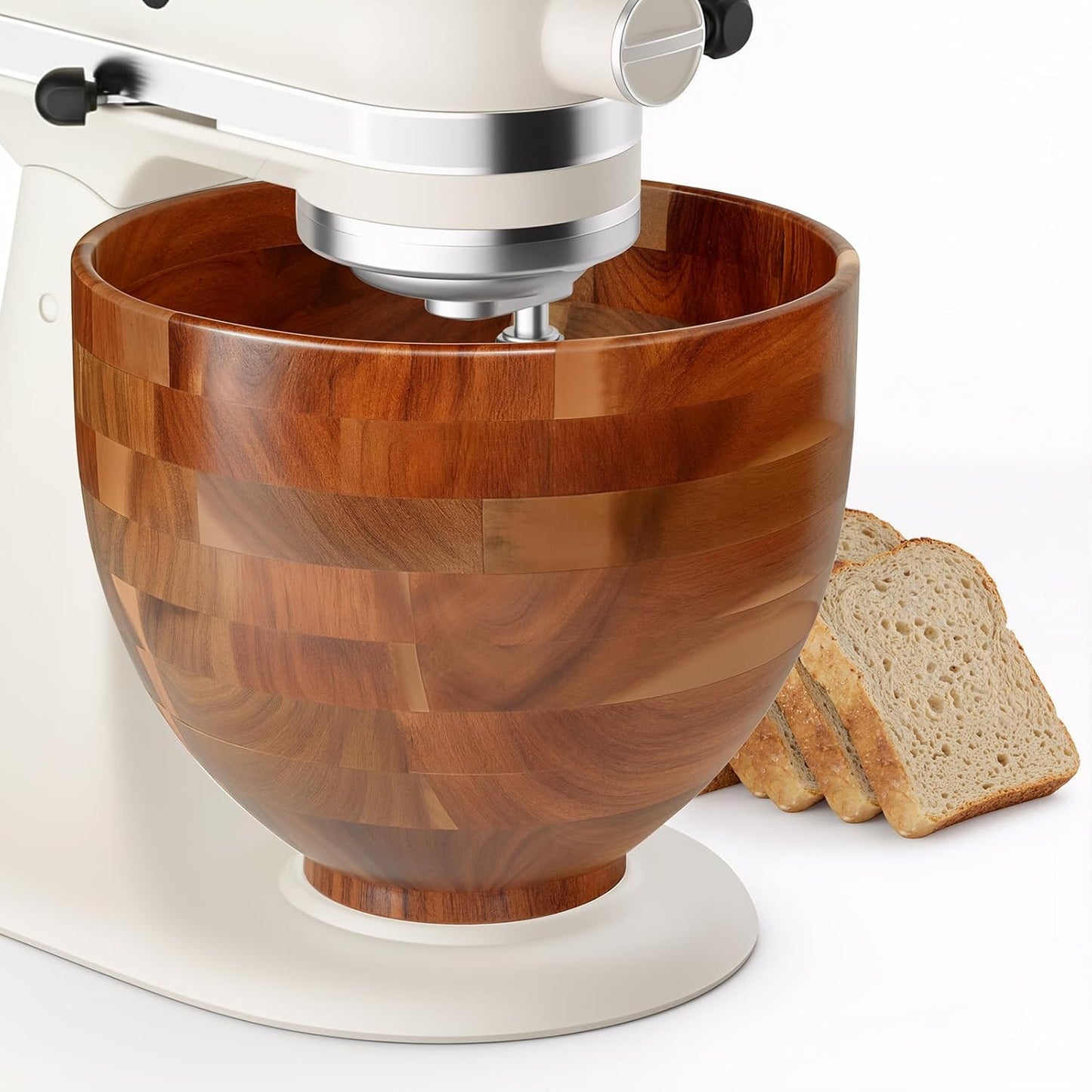 Tazón Acacia Comp Batidora 9.3x7.3pulg Madera Natural