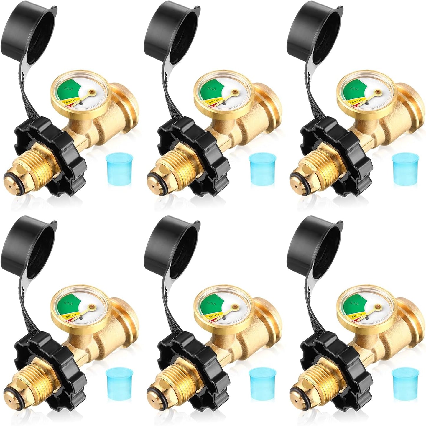 Medidor tanque propano 6 Pzas adaptador 5-100lb