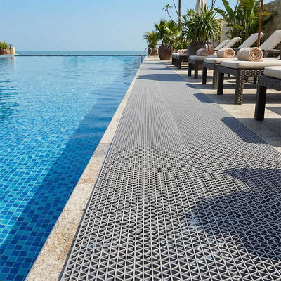 Tapete drenaje antideslizante 3x10ft malla PVC para piscina garaje
