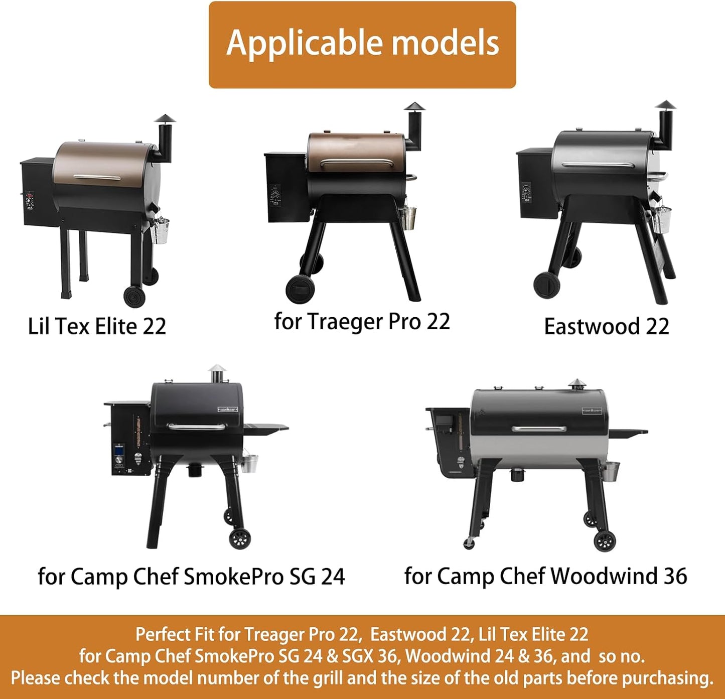 Repuesto cepillo varilla motor barrena parrilla Traeger 17pulg