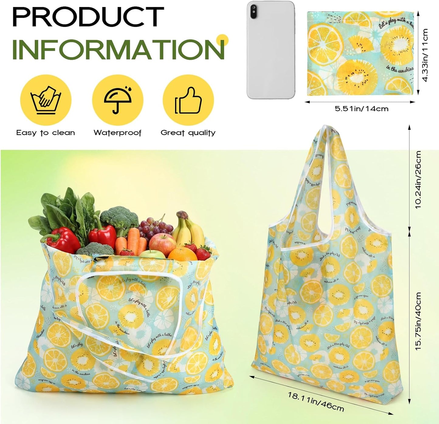 100 Bolsas Comestibles Plegables Extragrandes Reutilizables con Asa