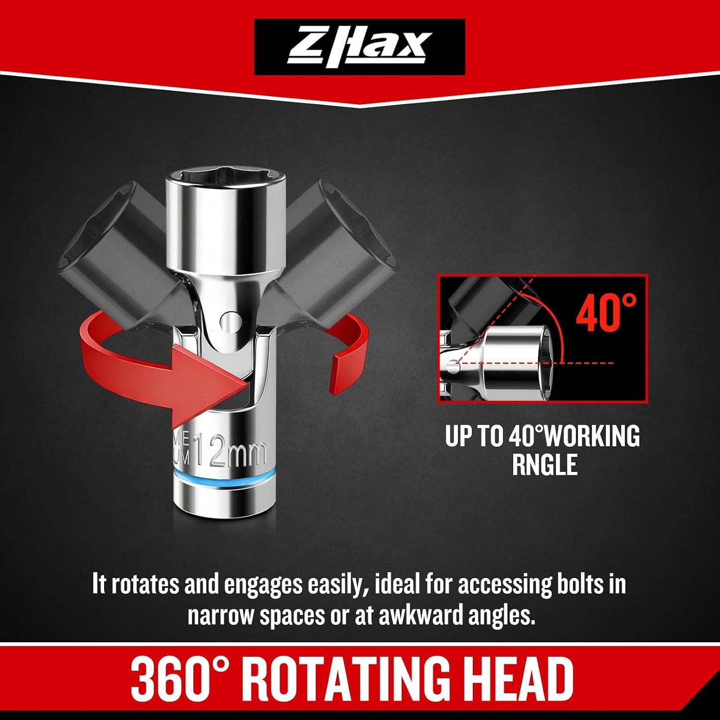 Set 12 Pzas llave flex acero CR-V 5-15mm