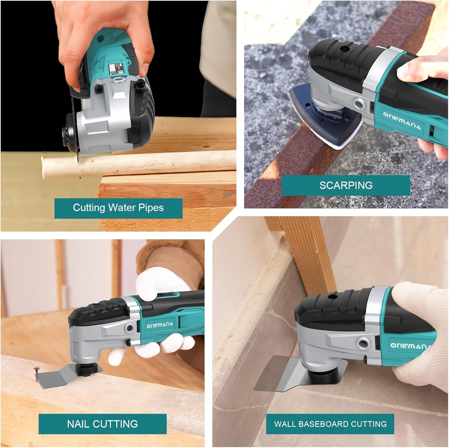Multiherramienta oscilante 18 V inalámbrica para cortar yeso madera