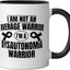 Taza cerámica para dysautonomia POTS warrior negra/blanca