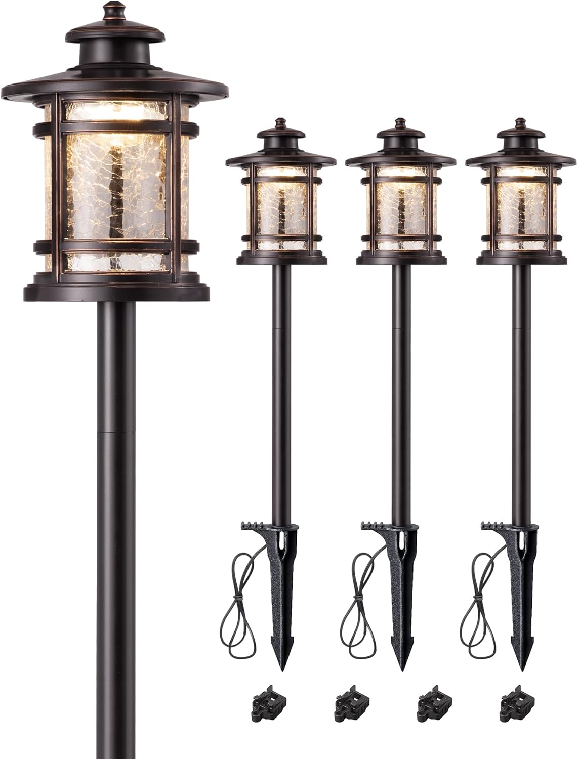 Luces LED exteriores 12V 155lm 3000K impermeables paquete 4