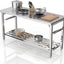 Mesa preparación acero inox 60x24pulg plegable con estante