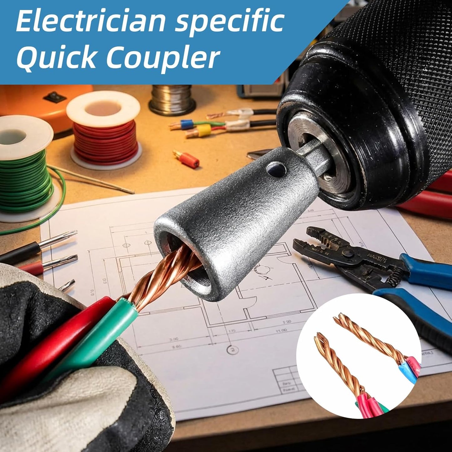 4 Pzas Herramienta Torsión Alambre Taladro Conector