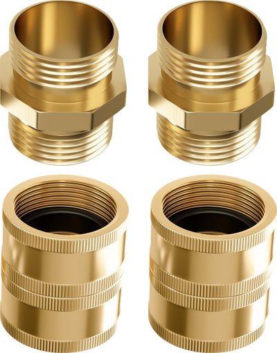 Conector manguera jardín adaptador latón 3/4pulg paquete 4